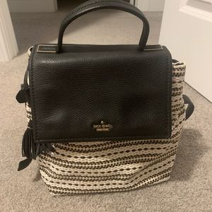 Kate Spade Kingston Simmons Leather Jute Woven Backpack